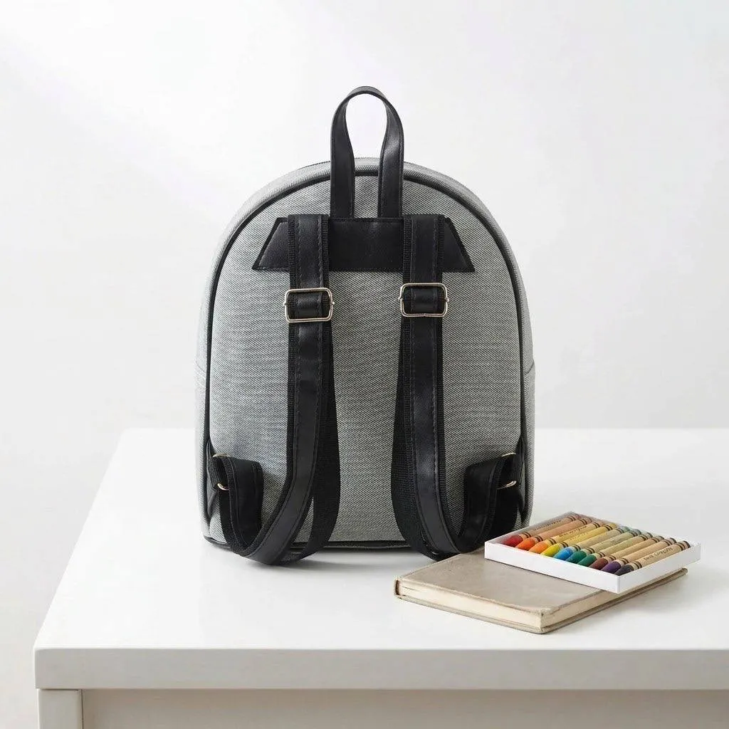 کوله پشتی بچگانه پارچه ای طرح کنف ابعاد 30 در 25 سانتیمتر