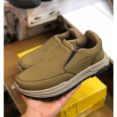 کفش چرم مردانه بیبند مدل صبا رنگ زیتونی