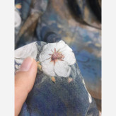 روسری نخ کاستوم قواره 140 طرح پتینه دور گل