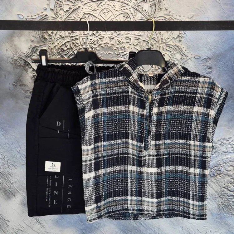وست کلاهدار بچگانه و زنانه کنفی ترک تابستانه خنک سایز 3 تا 14 سال