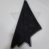 مینی اسکارف سه گوش نخی طرح کاج ابعاد 120 در 80 رنگ نسکافه ای مشکی طوسی سفید