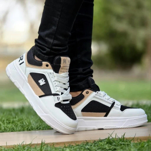 کفش مردانه جردن تراویس چرم صنعتی سفید کرم دور دوخت