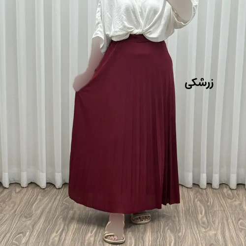 دامن پلیسه زنانه جودون گرم بالا فری سایز (36 تا 46) بدون آستر 6 رنگ