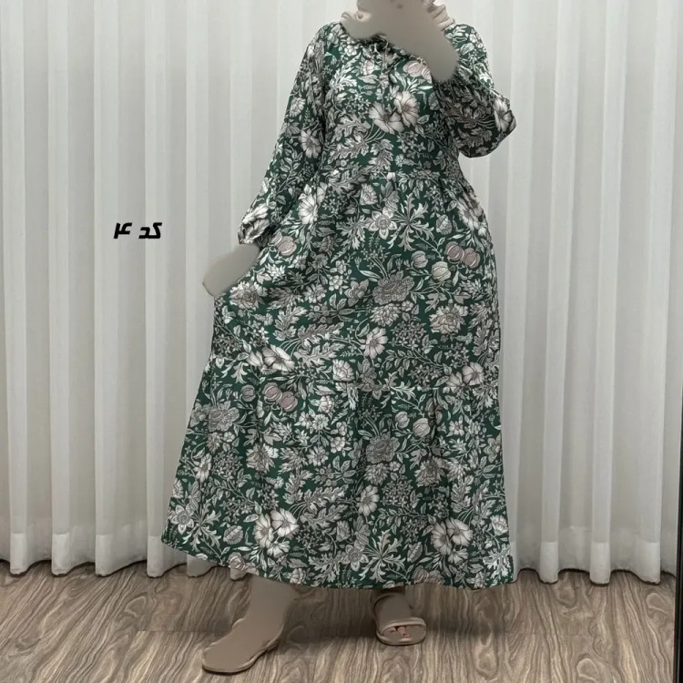 پیراهن زنانه فلور بوگاتی مدل پارلاک فری سایز مناسب تا 44 با کمربند
