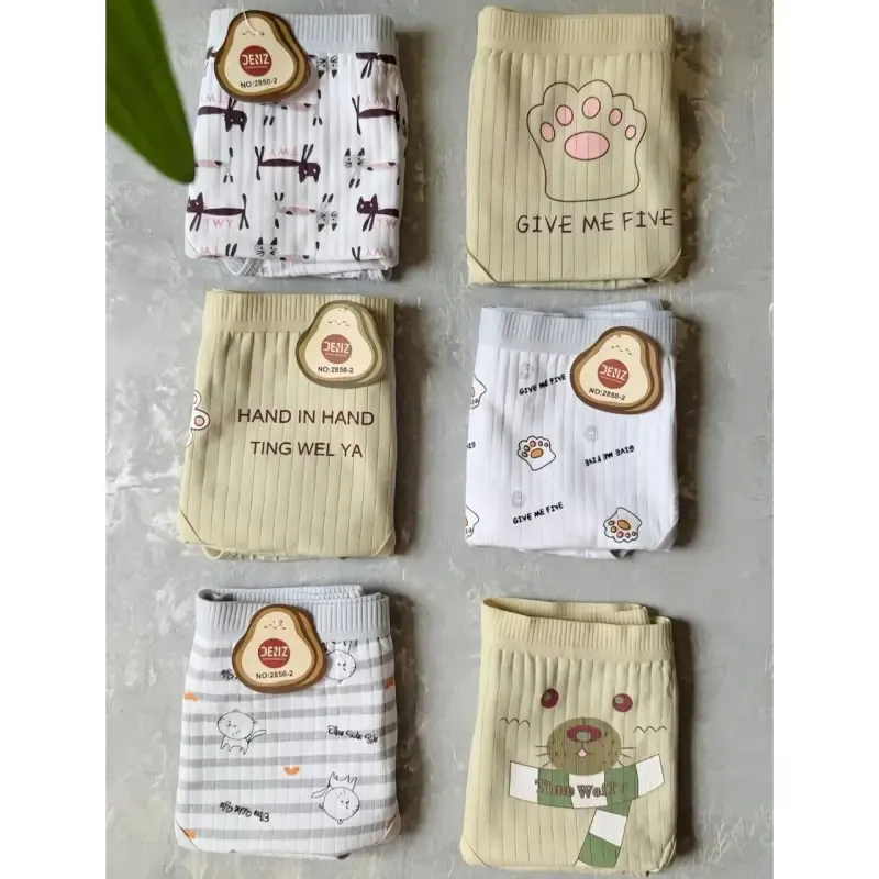 پک 3 عددی شورت زنانه نخی دنیز سایز 2XL مدل عروسکی رنگ سبز ملیح و سفید
