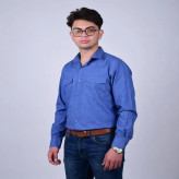 پیراهن مردانه آستین بلند یقه برگردان بافت خاویاری رگلار فیت