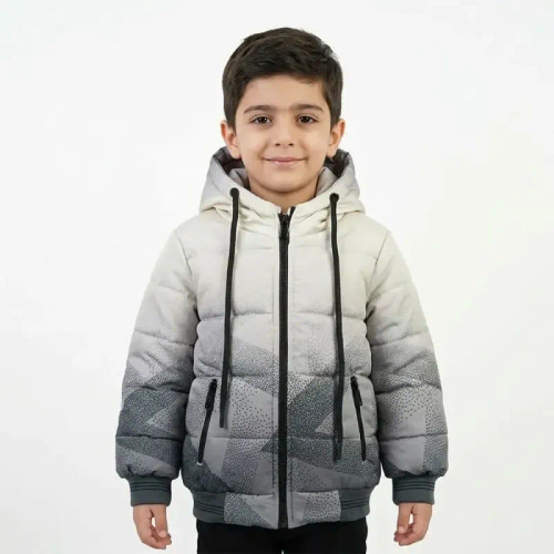 کاپشن پسرانه برزنتی آبرنگی طوسی پاییزه و زمستانه