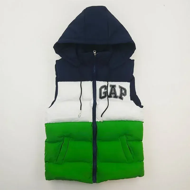 پافر پسرانه GAP سبز سه رنگ شمعی جیبدار