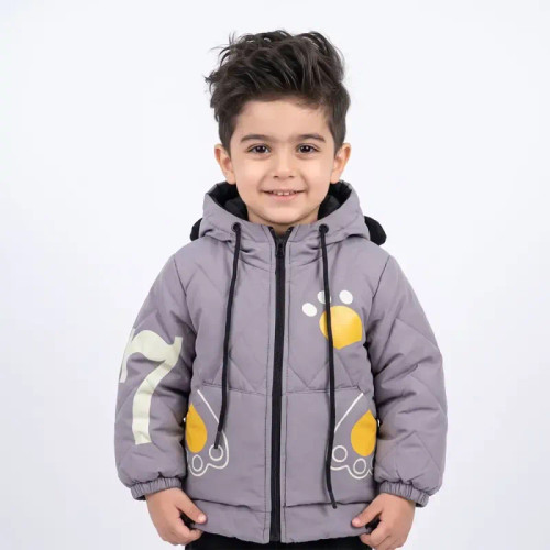 کاپشن پسرانه برزنتی طوسی پاییزه و زمستانه