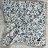 مینی اسکارف آبی نخ طرحبندی قواره 65×65 مناسب استفاده روزمره