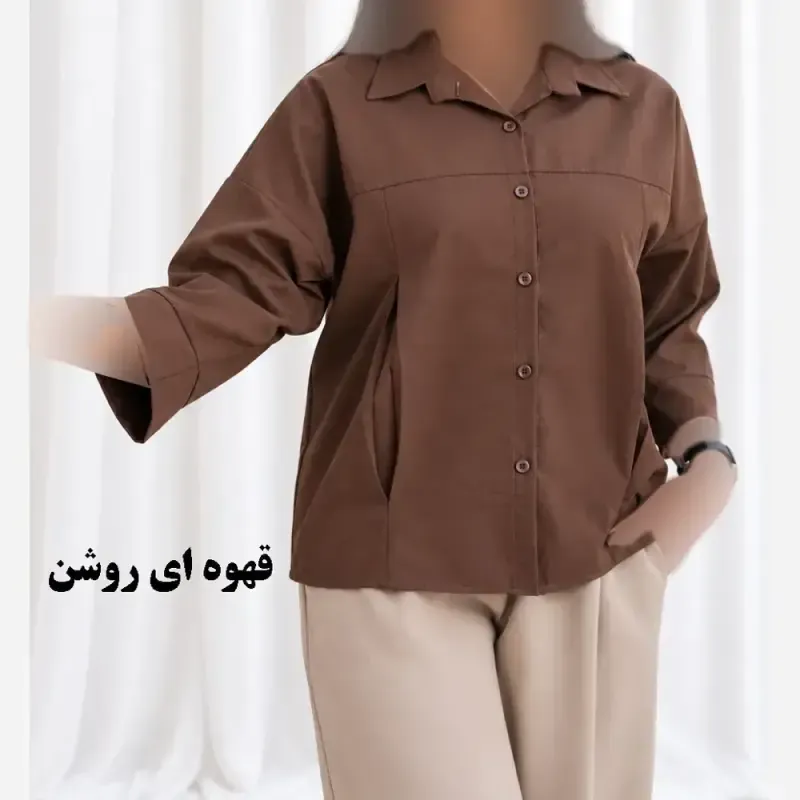 شومیز جلو پیله سیلک فری سایز مناسب تا سایز 48 زنانه و دخترانه چهارفصل راحت