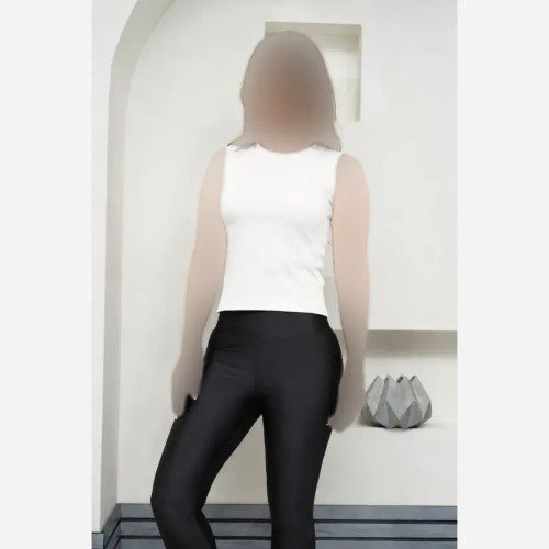 تاپ زنانه کبریتی پنبه بیسیک مشکی تک رنگ قد 53 سانت فول کش