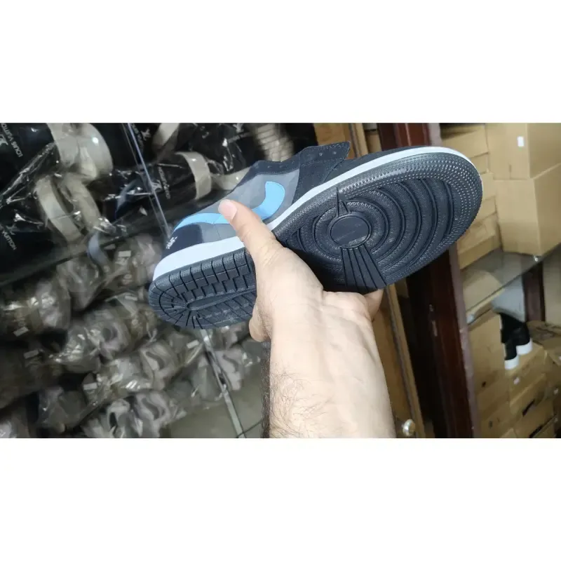 کفش اسپرت مردانه نایک جردن بزرگ پا مشکی آبی مناسب پیاده روی