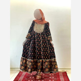 کرتی هندی زنانه جنس نخ وارداتی سایز بزرگ مدل کلوش قد 135