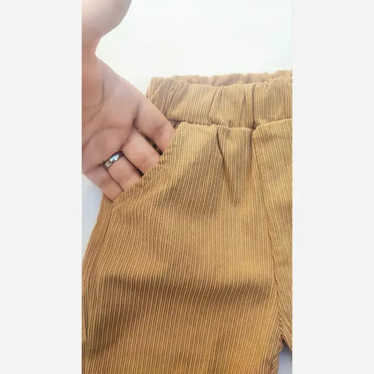 شلوار کبریتی وارداتی گلدوزی تدی و خرگوش بچهگانه