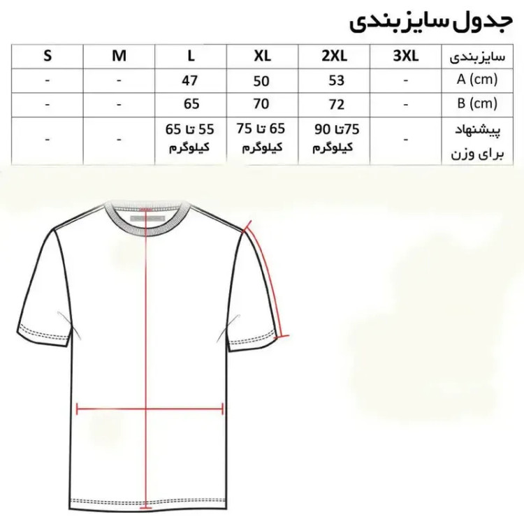 تیشرت مردانه آستین کوتاه یقه گرد ساده مدل A-7654 جنس پلی استر