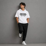 تی شرت مردانه کلاهدار پنبه ای طرح حروف مدل brokline آستین کوتاه