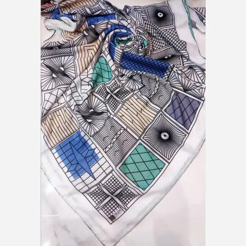 روسری قواره بزرگ نخی دست دوز زنانه 140 سانت تابستانی