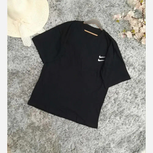 تیشرت لانگ پنبه مشکی طرح دو نایک لش قواره دار سوپر پنبه