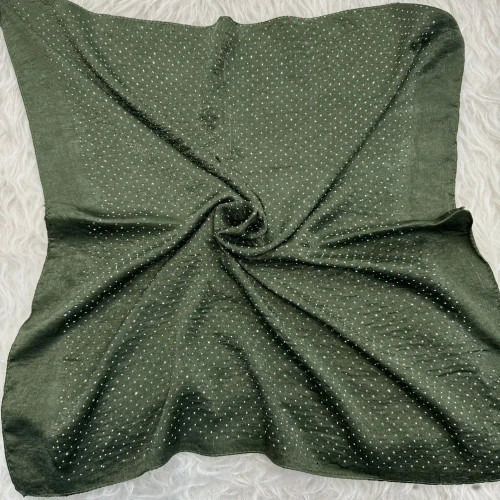 مینی اسکارف مجلسی گارزا نگین دار ابعاد 70 در 70 سانتی متر