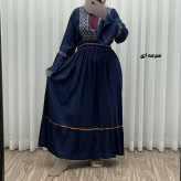 پیراهن نخی گلدوزی زنانه و دخترانه فری سایز مدل نازی کد 1778