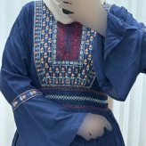 پیراهن نخی گلدوزی زنانه و دخترانه فری سایز مدل نازی کد 1778