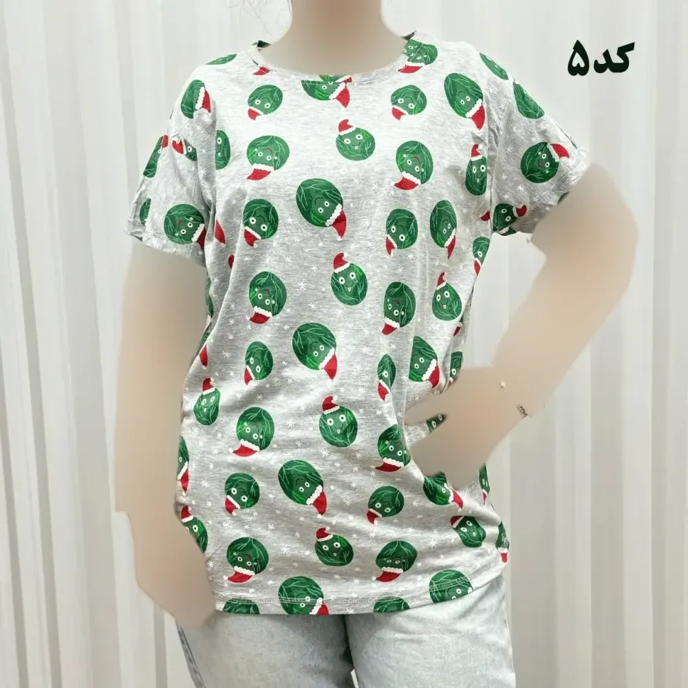 تیشرت طرحدار H&M کد 1169 نخ پنبه چهارفصل زنانه دخترانه تنخور راحت