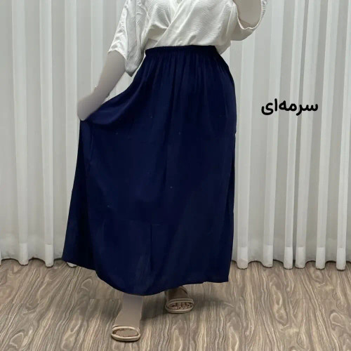 دامن نخی طبقهای ساده فری سایز زنانه تا سایز 50 تنخور شیک و راحت مناسب چهارفصل
