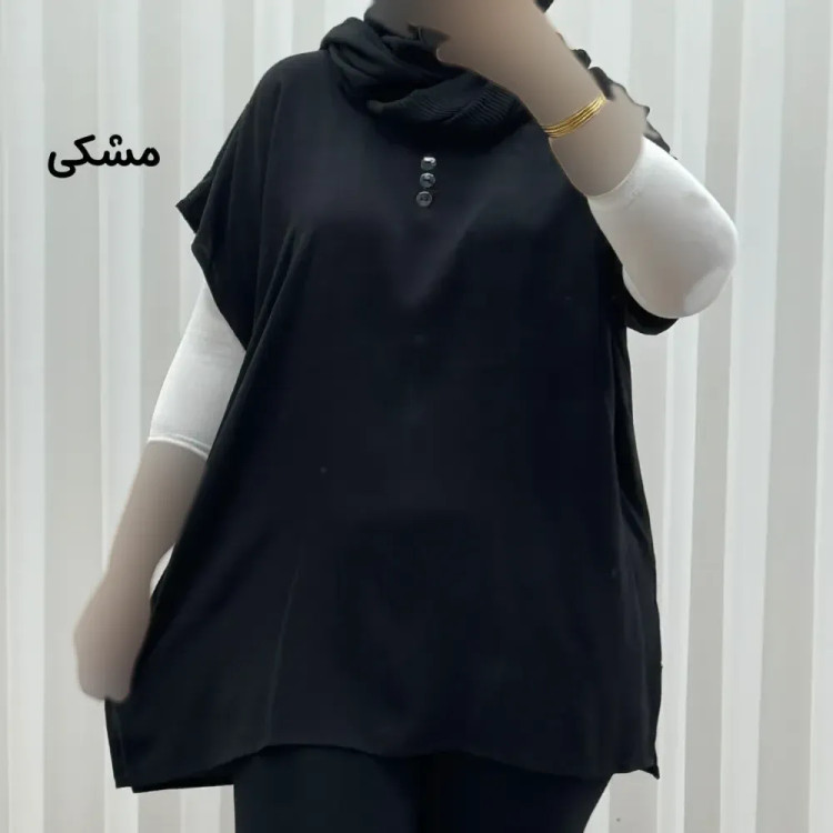 تاپ زنانه نخی ساده سایز بزرگ فری سایز مناسب تا سایز 54