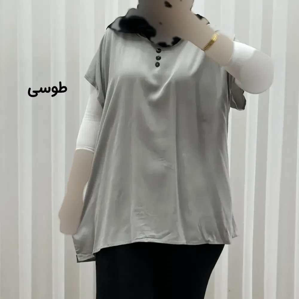 تاپ زنانه نخی ساده سایز بزرگ فری سایز مناسب تا سایز 54