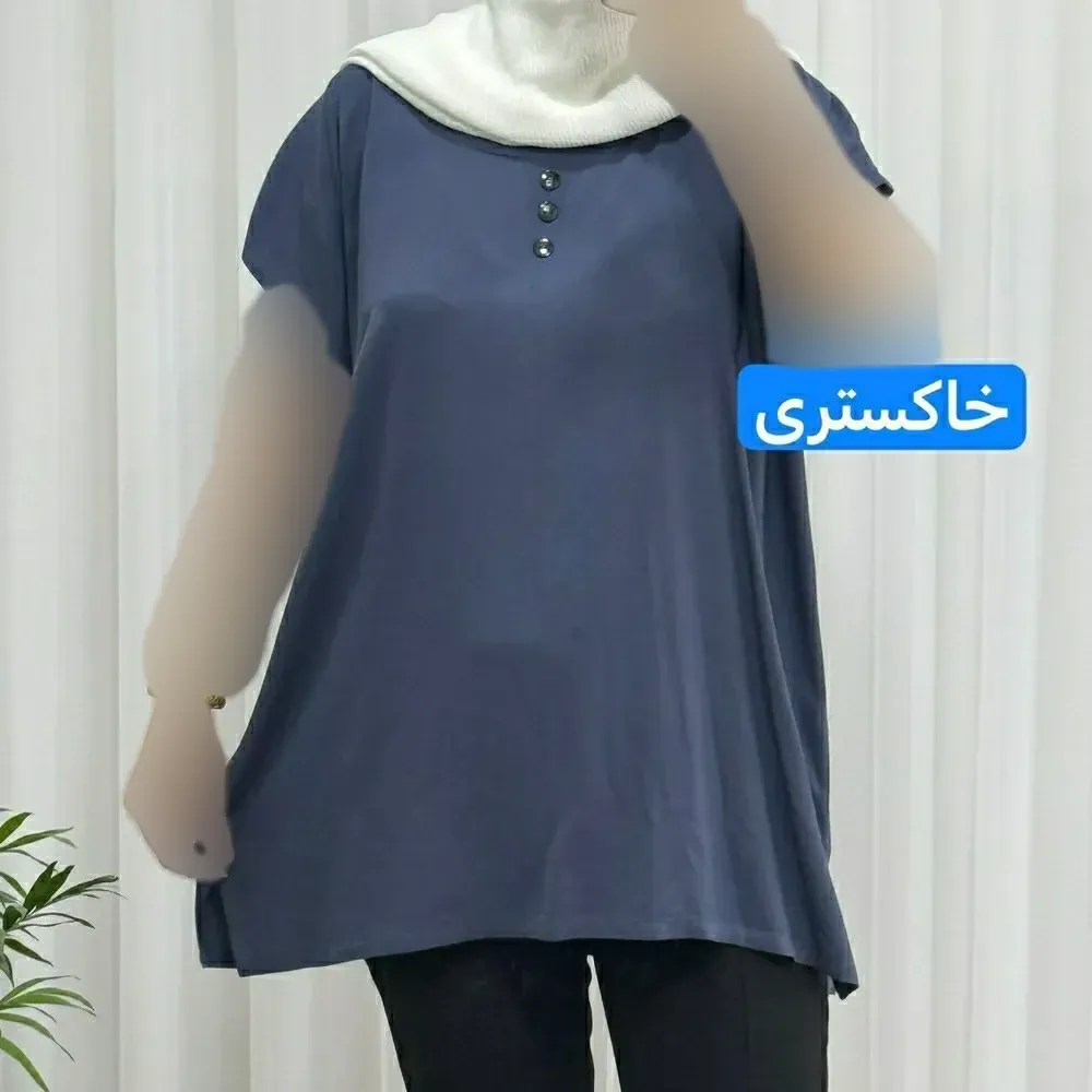تاپ زنانه نخی ساده سایز بزرگ فری سایز مناسب تا سایز 54