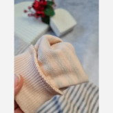 بلوز پاییزه بچگانه اسپرت راه راه تک جیب سایز 50 تا 60 پنبه ای مخملی سوپر سافت