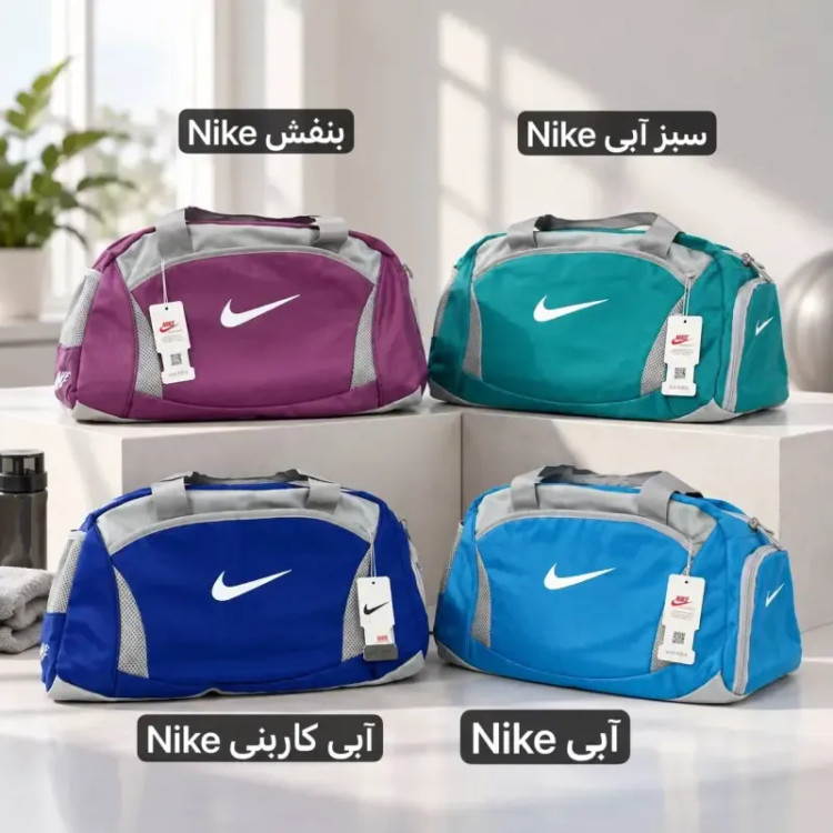 ساک ورزشی جنس خلبانی ابعاد 46 در 30 سانتیمتر با 4 جیب بیرونی و بند بلند