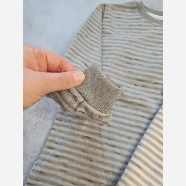 بلوز پاییزه بچگانه اسپرت راه راه تک جیب سایز 50 تا 60 پنبه ای مخملی سوپر سافت