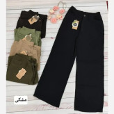شلوار کتان سیلک پاییزه زنانه مدل حصیری دوخت مزونی